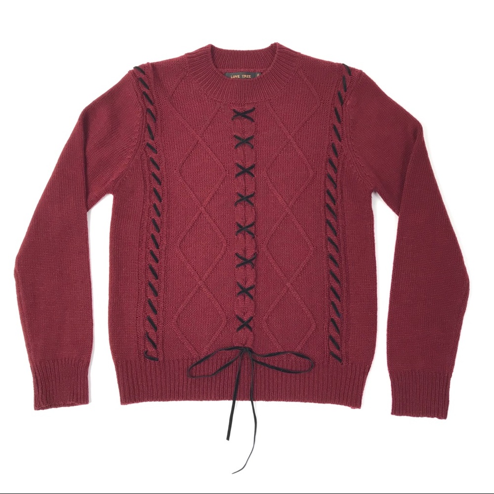 Love Tree Womens Size Small Maroon Knit Sweater